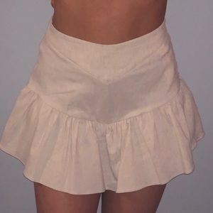 Tan linen mix Zara skirt/short